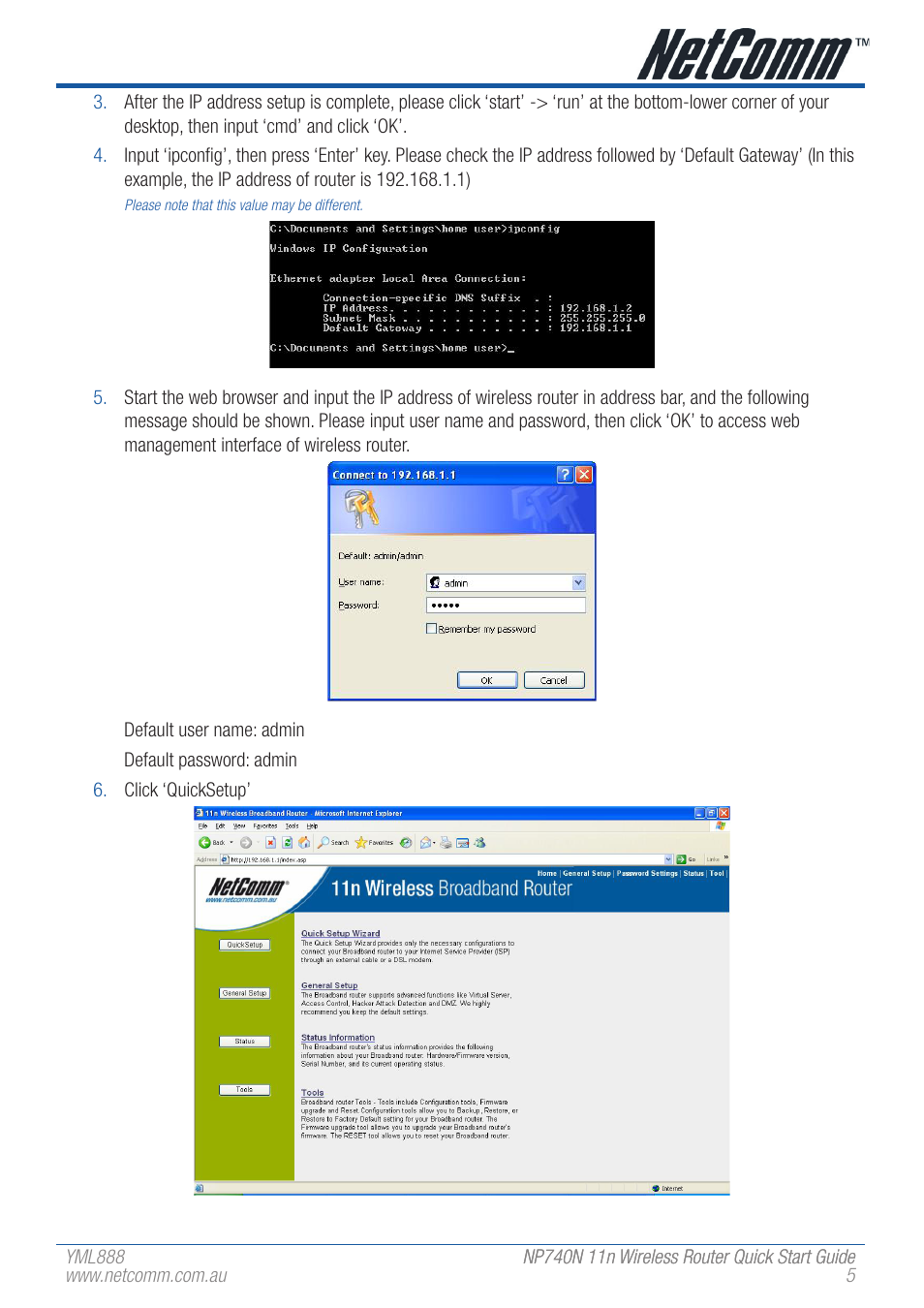 NetComm NP740N User Manual | Page 5 / 8