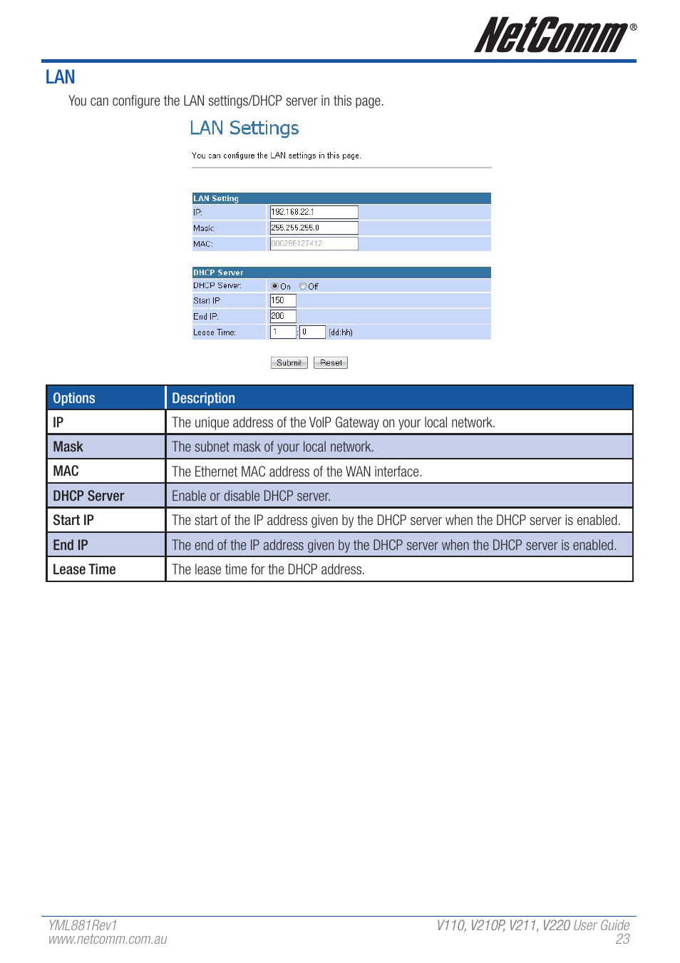 NetComm V110 User Manual | Page 23 / 68