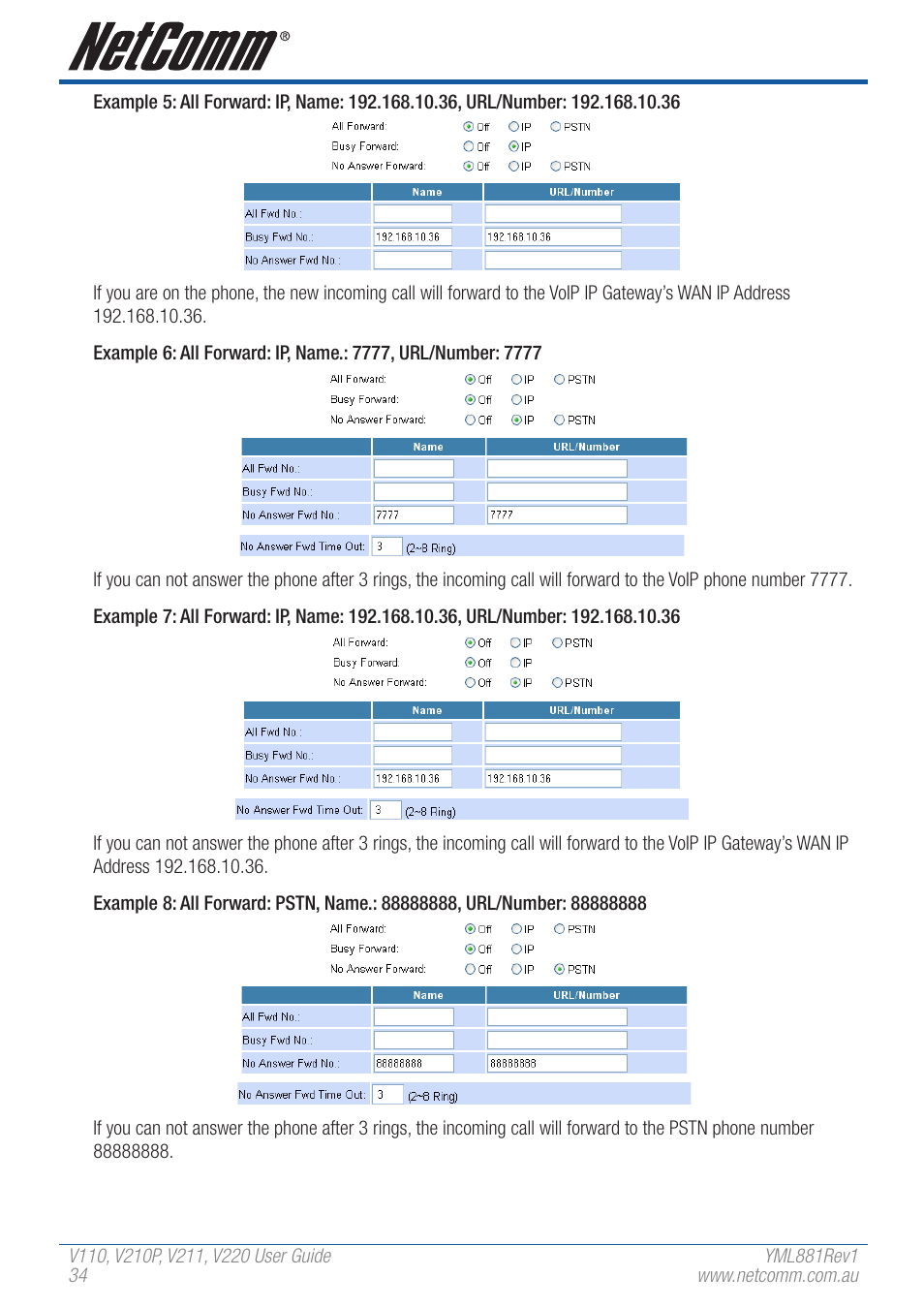 NetComm V110 User Manual | Page 34 / 68