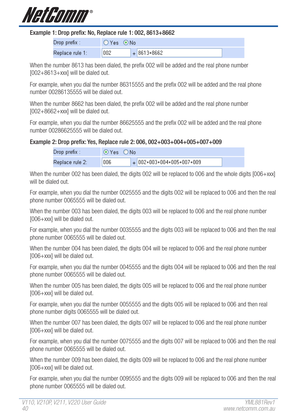 NetComm V110 User Manual | Page 40 / 68