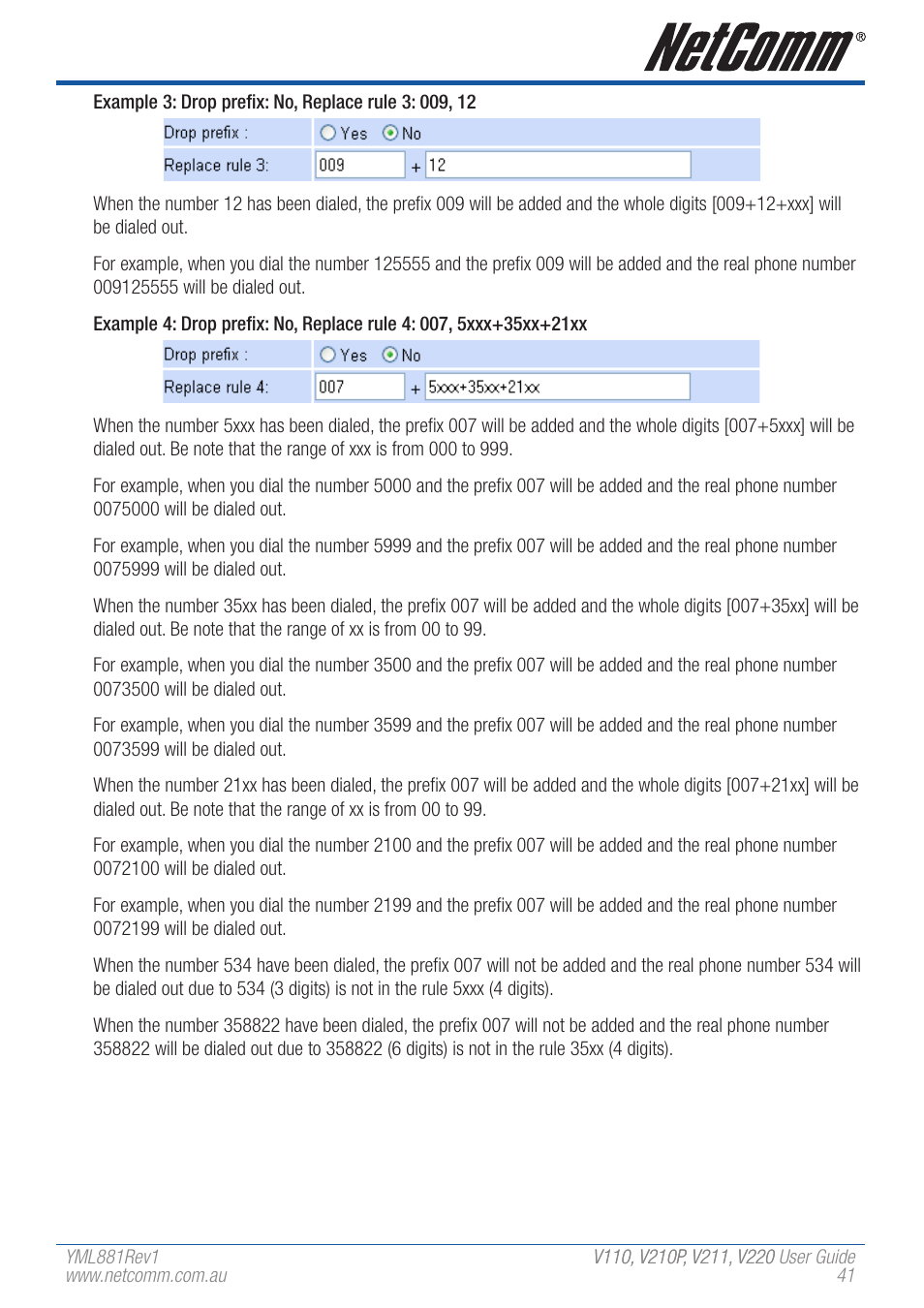 NetComm V110 User Manual | Page 41 / 68