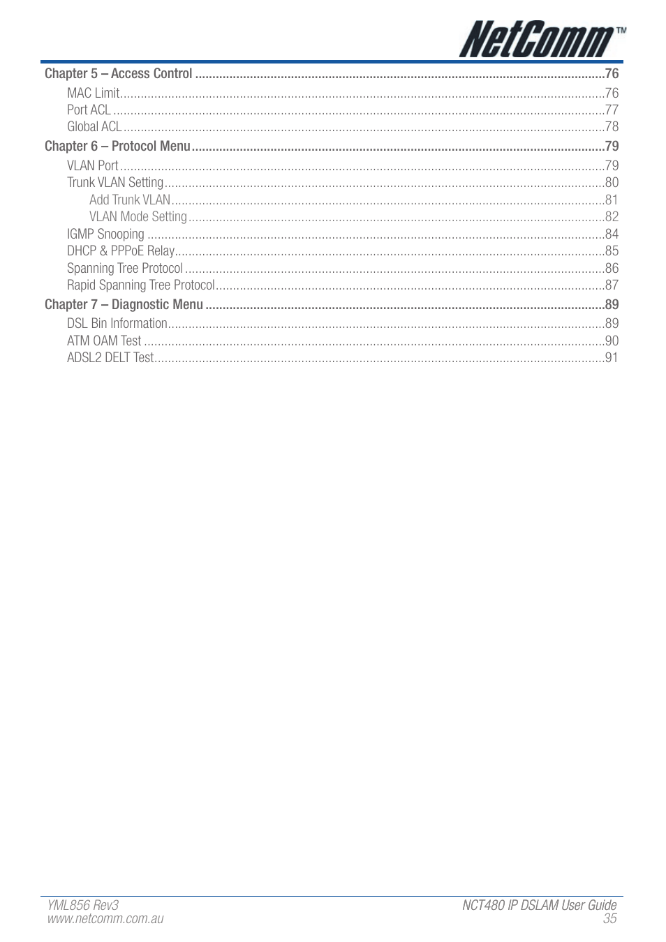 NetComm IP DSLAM NCT480 User Manual | Page 35 / 164