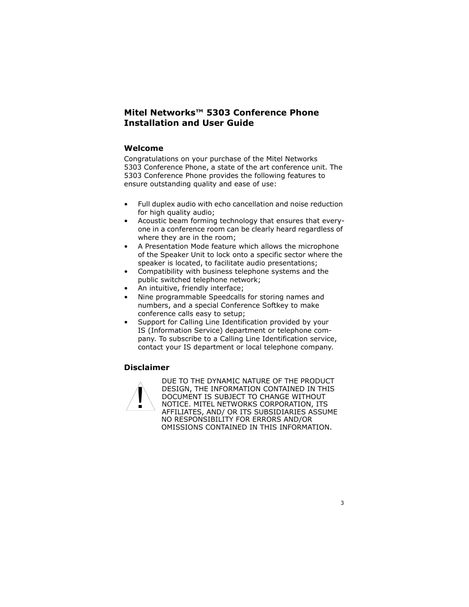 Disclaimer, Welcome | NetComm 5303 User Manual | Page 3 / 12