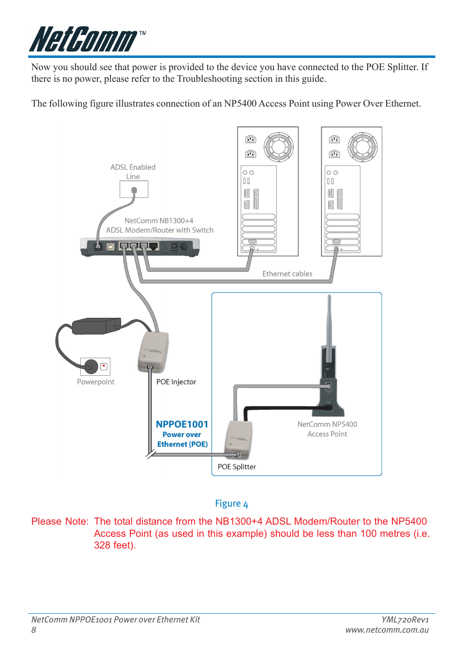 NetComm Power Over Ethernet NPPOE1001 User Manual | Page 8 / 16