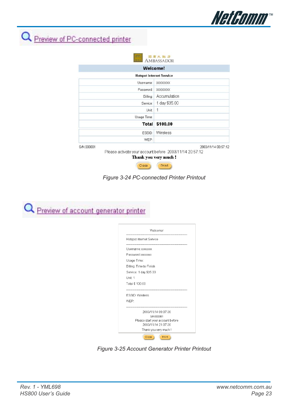 NetComm HS800 User Manual | Page 23 / 68