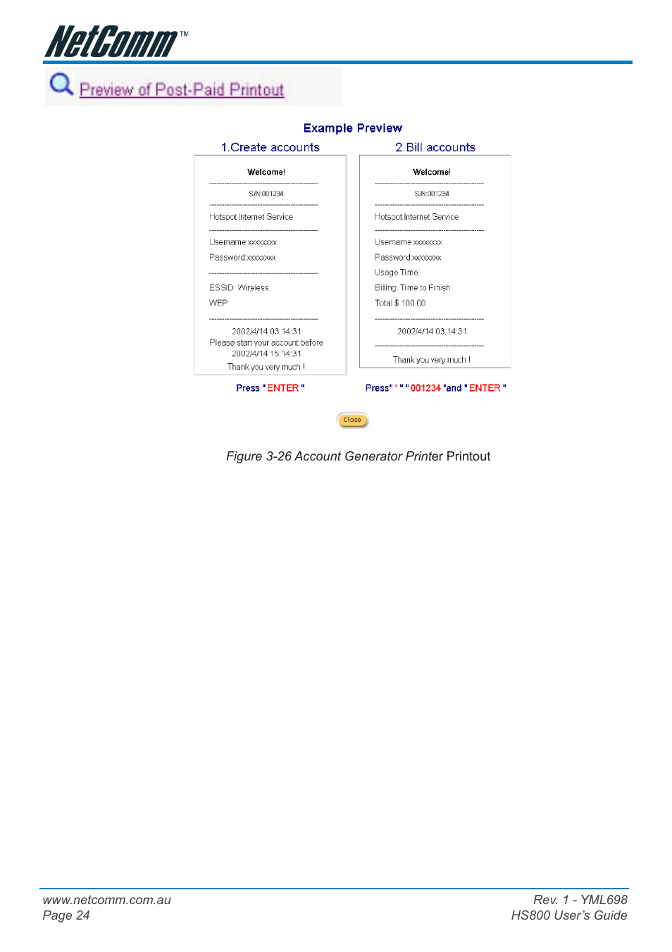 NetComm HS800 User Manual | Page 24 / 68
