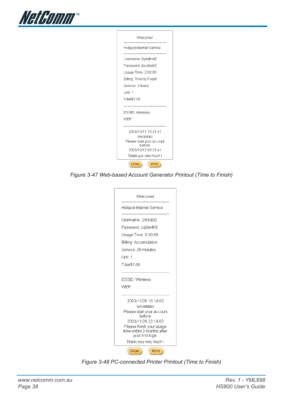 NetComm HS800 User Manual | Page 38 / 68