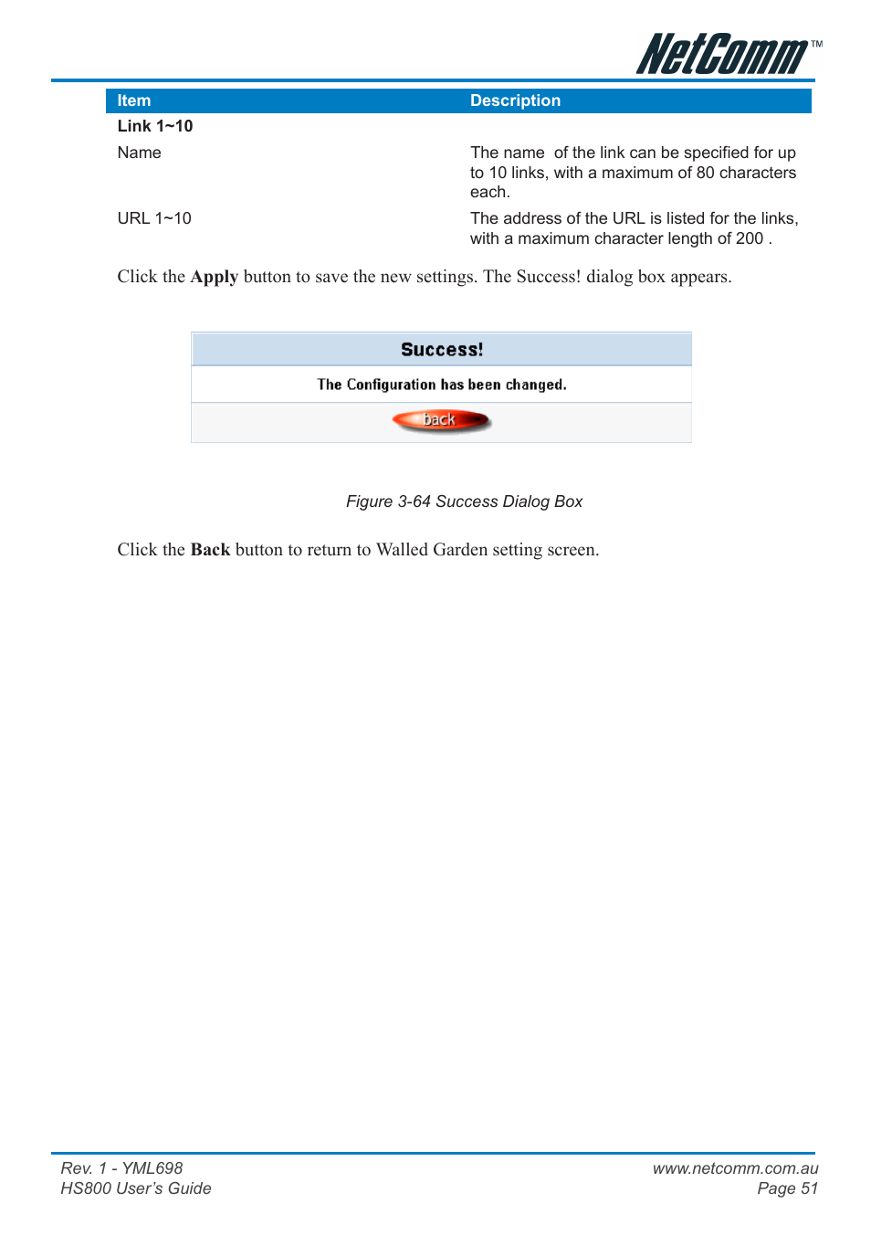 NetComm HS800 User Manual | Page 51 / 68