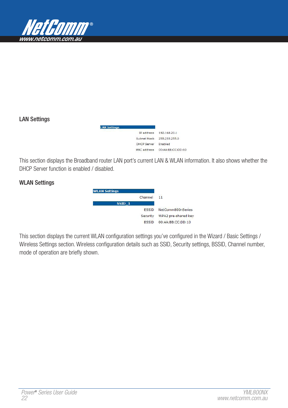 NetComm 802.11 User Manual | Page 22 / 78