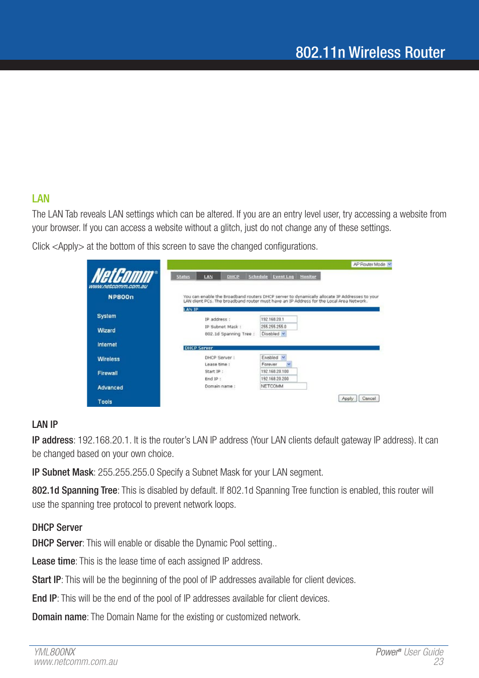 11n wireless router | NetComm 802.11 User Manual | Page 23 / 78