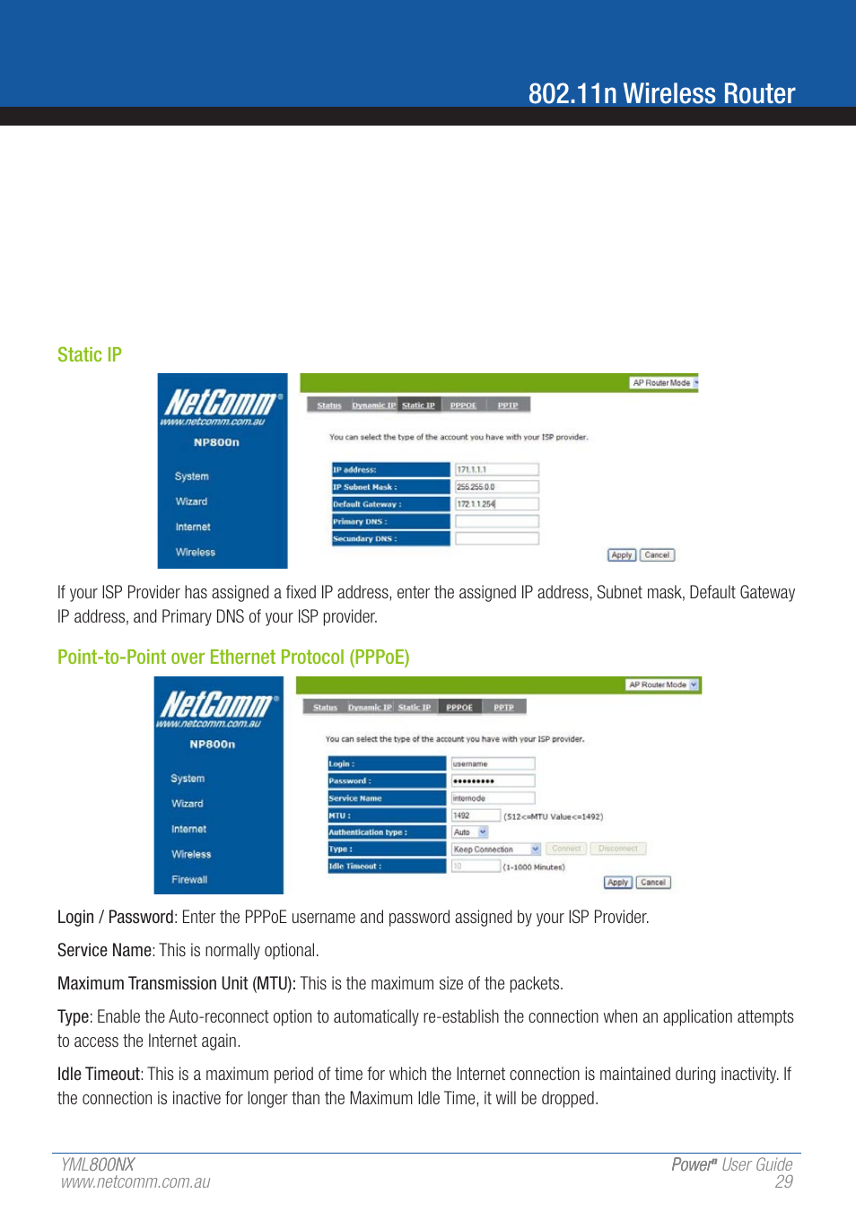 11n wireless router | NetComm 802.11 User Manual | Page 29 / 78