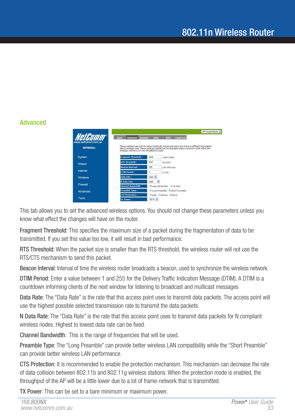 11n wireless router | NetComm 802.11 User Manual | Page 33 / 78