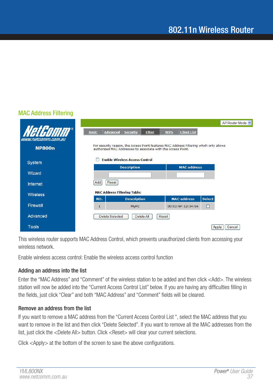 11n wireless router | NetComm 802.11 User Manual | Page 37 / 78