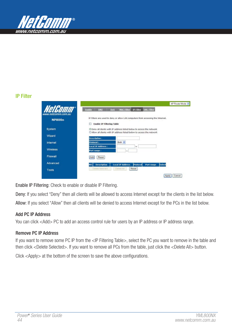 NetComm 802.11 User Manual | Page 44 / 78