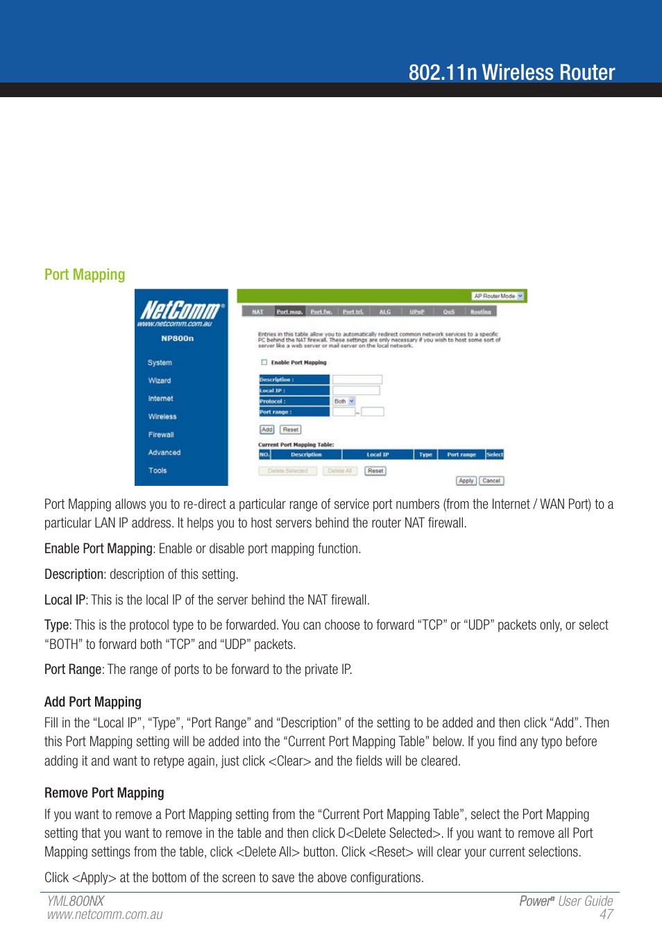 11n wireless router | NetComm 802.11 User Manual | Page 47 / 78