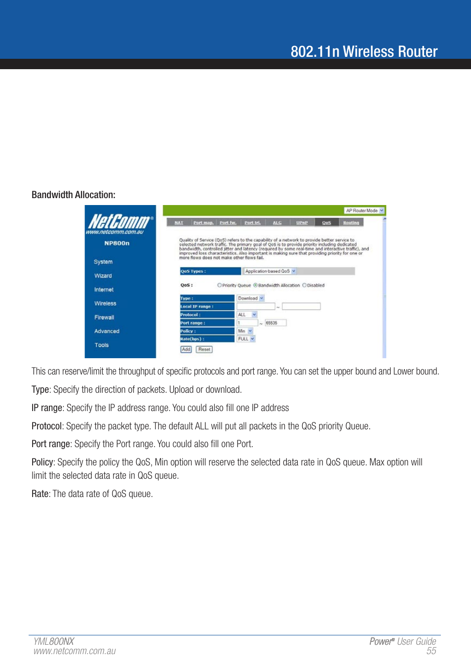 11n wireless router | NetComm 802.11 User Manual | Page 55 / 78