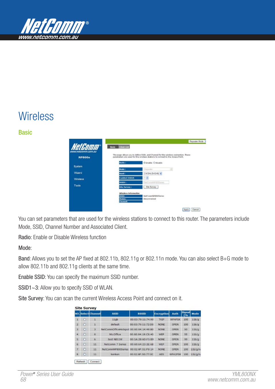 Wireless | NetComm 802.11 User Manual | Page 68 / 78