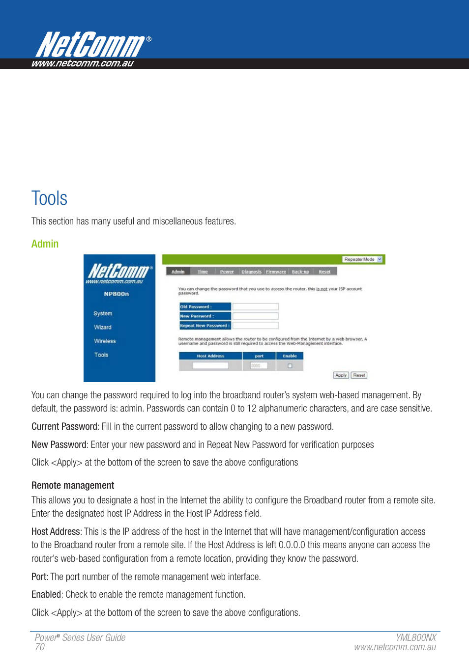 Tools | NetComm 802.11 User Manual | Page 70 / 78