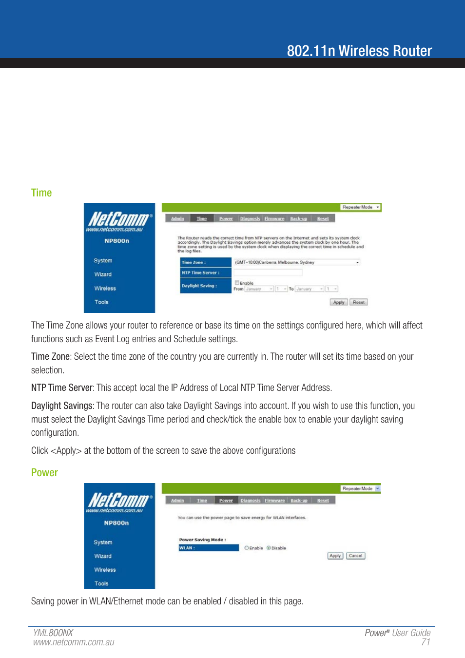 11n wireless router | NetComm 802.11 User Manual | Page 71 / 78