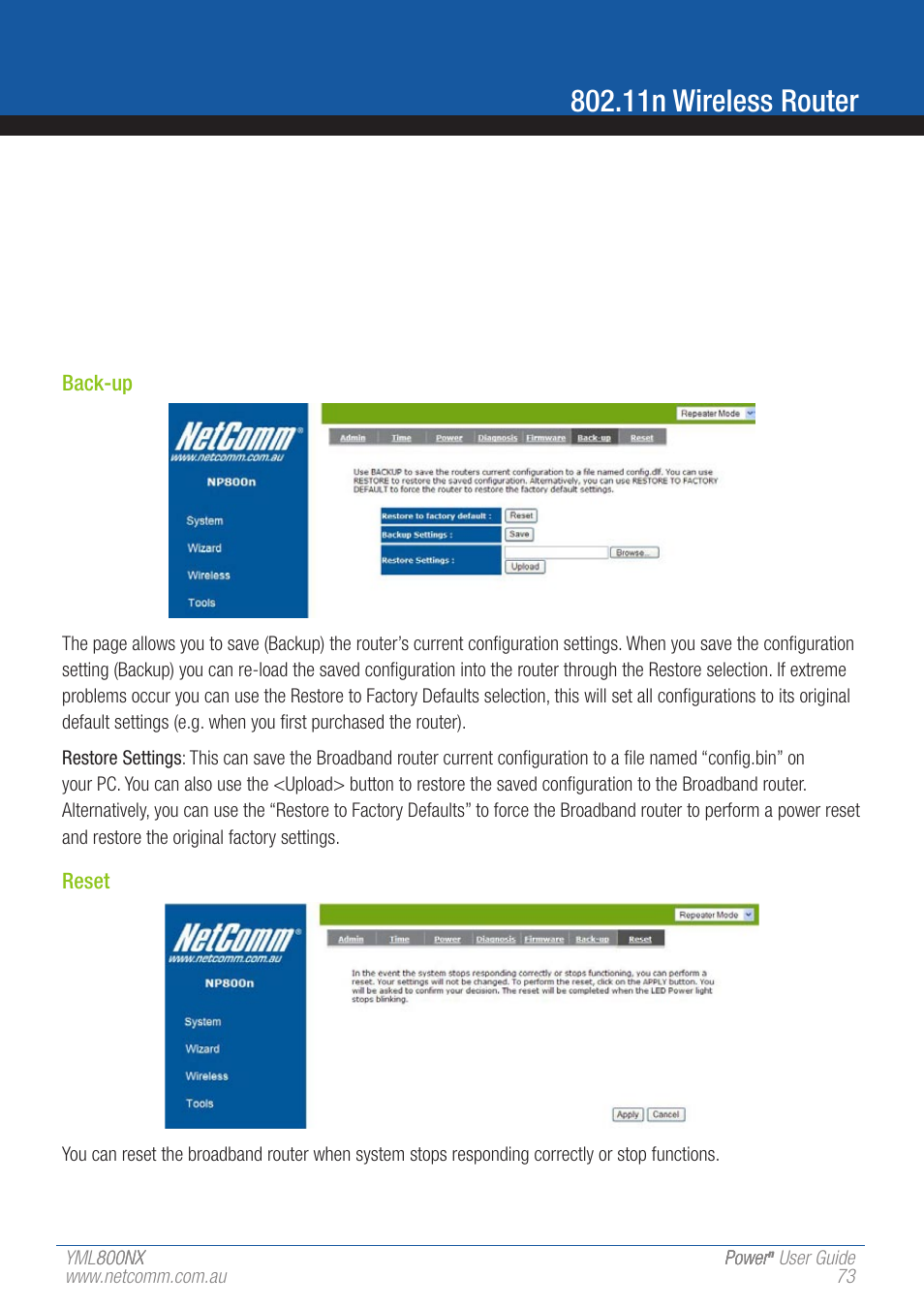 11n wireless router | NetComm 802.11 User Manual | Page 73 / 78