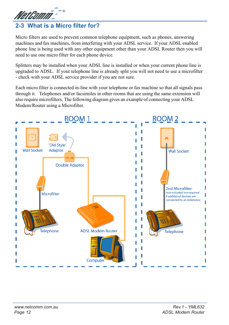 3 what is a micro filter for | NetComm NB3300 User Manual | Page 12 / 48