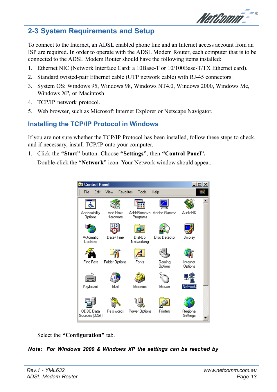 3 system requirements and setup | NetComm NB3300 User Manual | Page 13 / 48