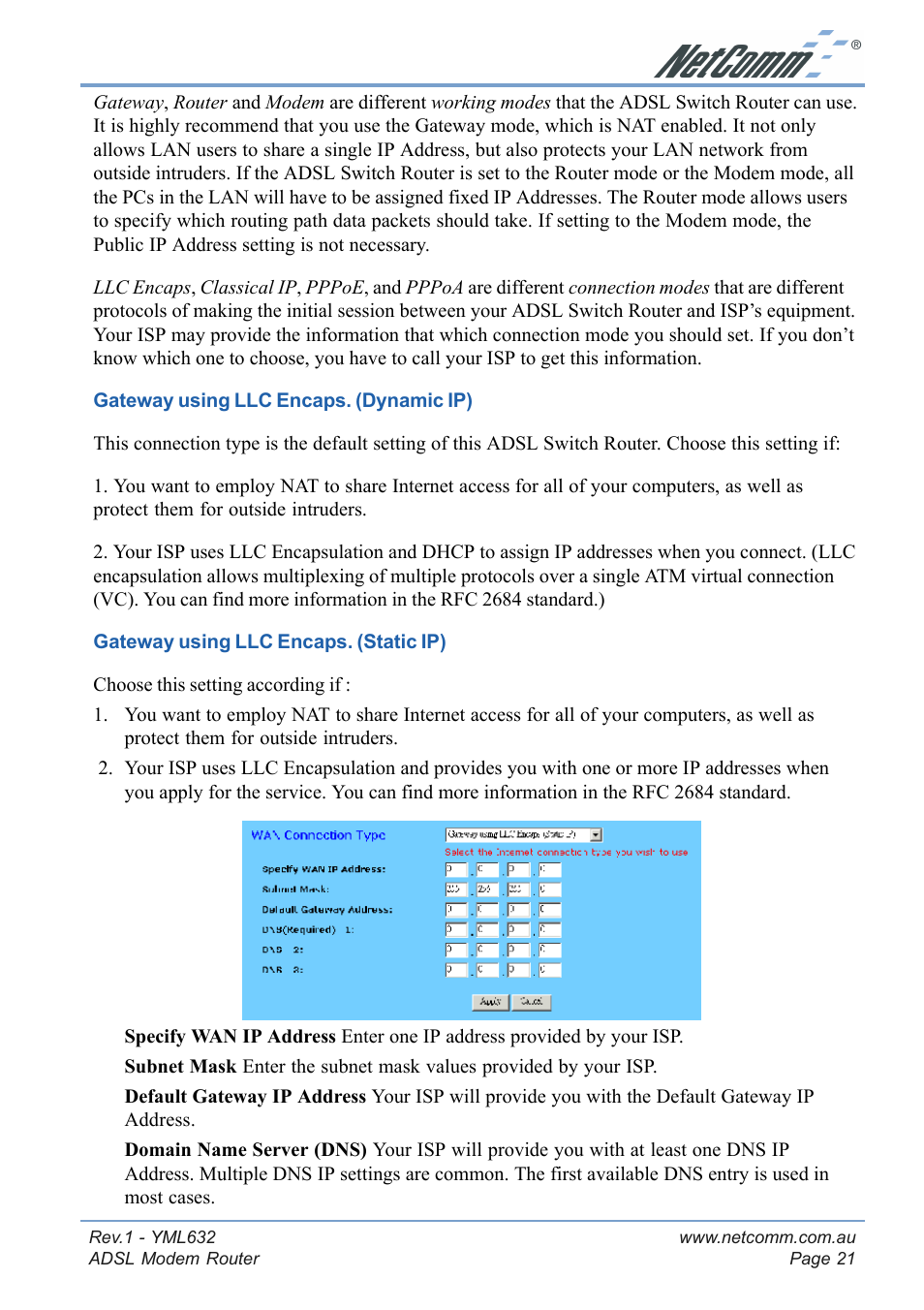 NetComm NB3300 User Manual | Page 21 / 48