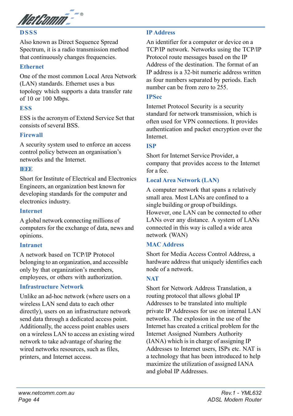 NetComm NB3300 User Manual | Page 44 / 48