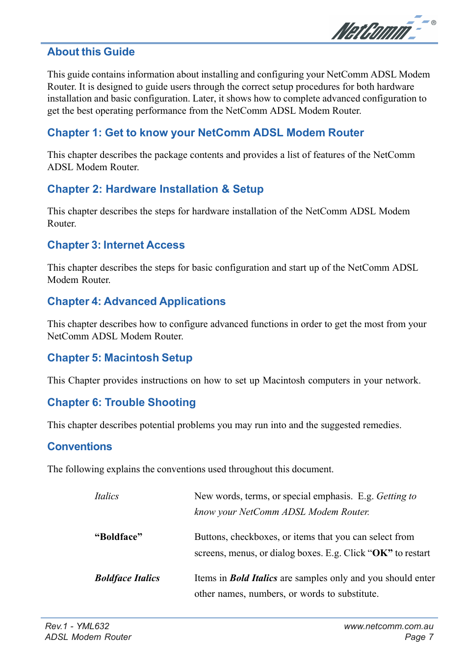 NetComm NB3300 User Manual | Page 7 / 48