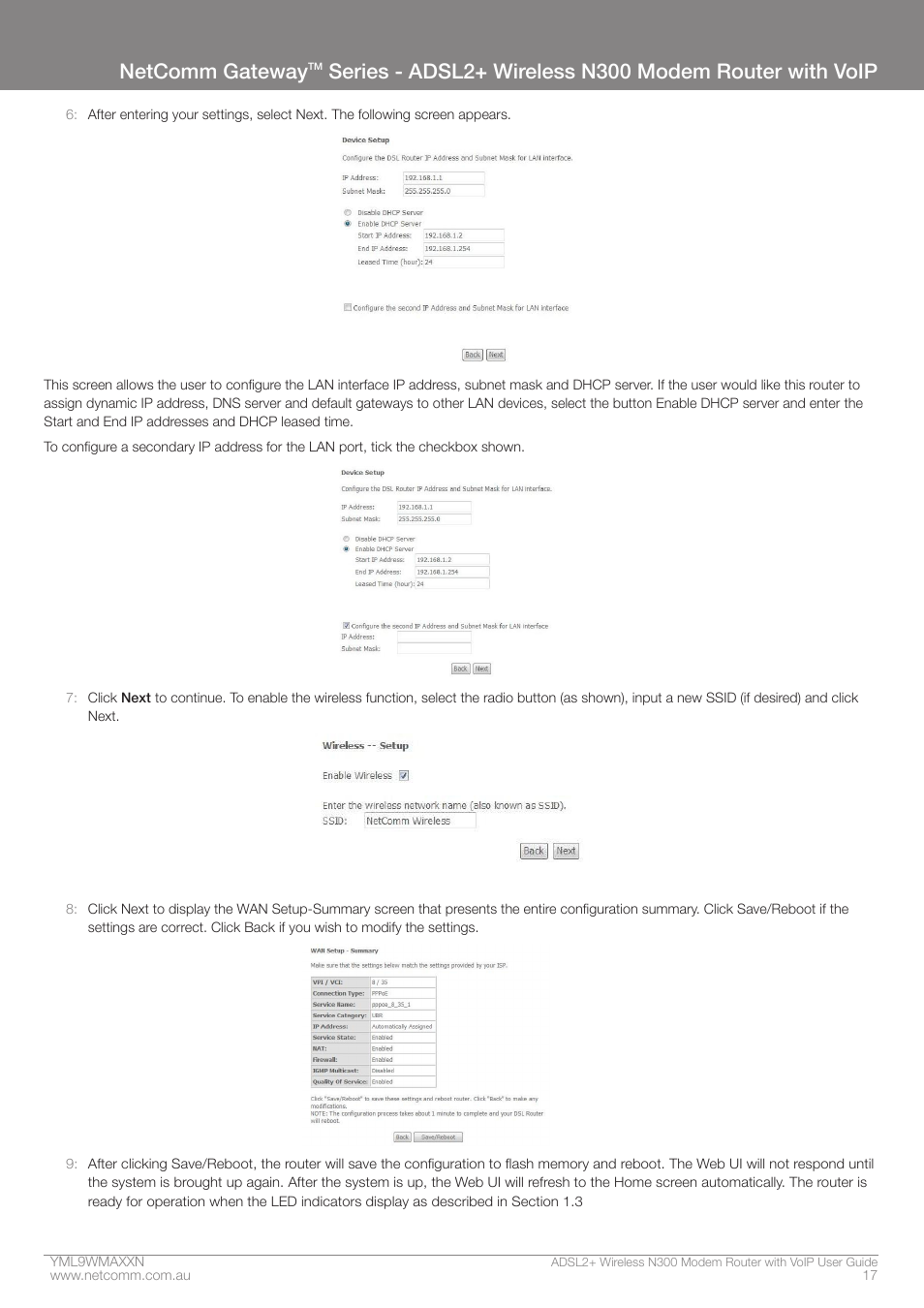 Netcomm gateway | NetComm N300 User Manual | Page 17 / 65