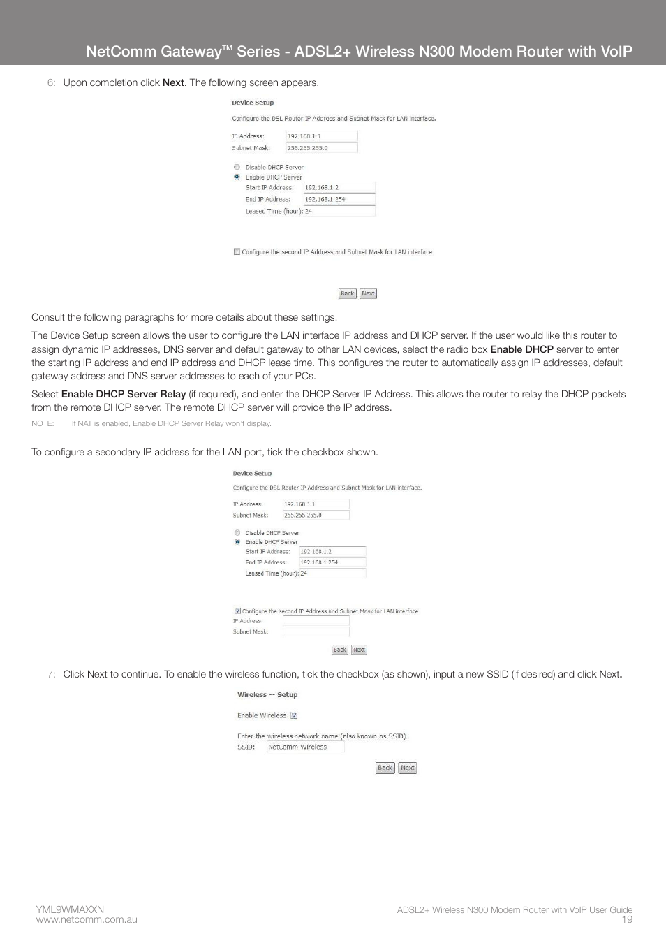 Netcomm gateway | NetComm N300 User Manual | Page 19 / 65