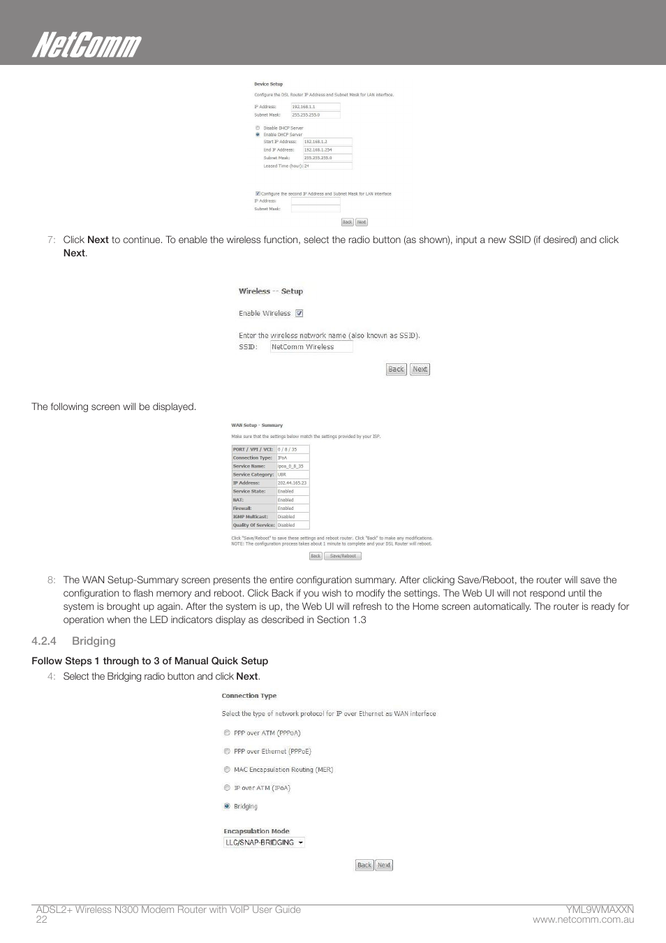 NetComm N300 User Manual | Page 22 / 65