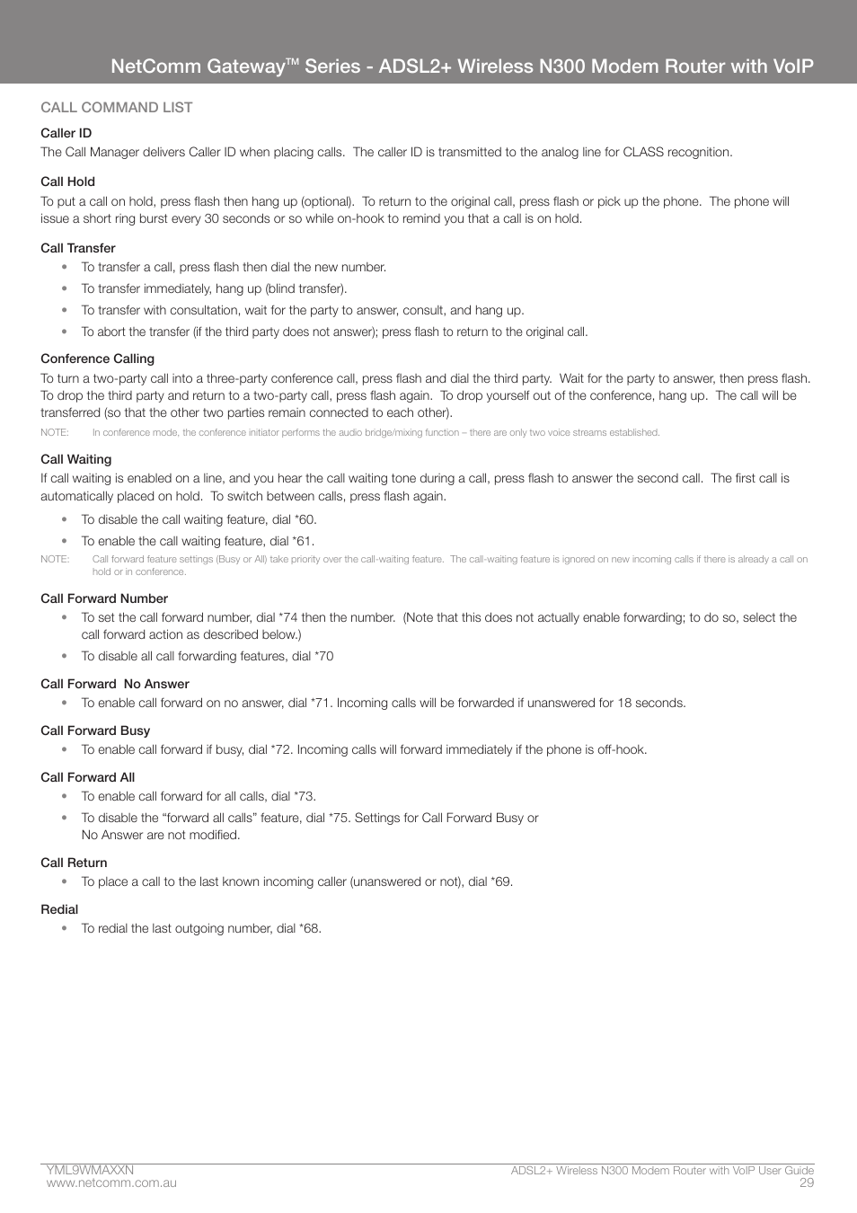 Netcomm gateway | NetComm N300 User Manual | Page 29 / 65