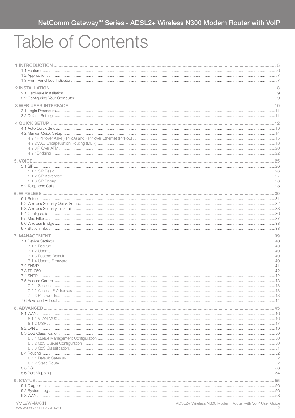 NetComm N300 User Manual | Page 3 / 65