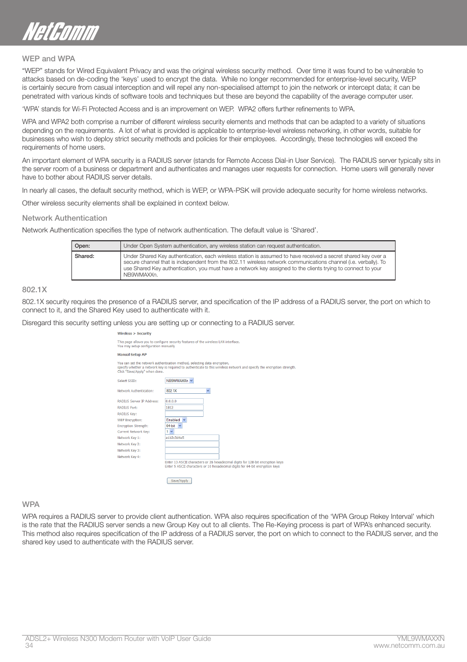 NetComm N300 User Manual | Page 34 / 65