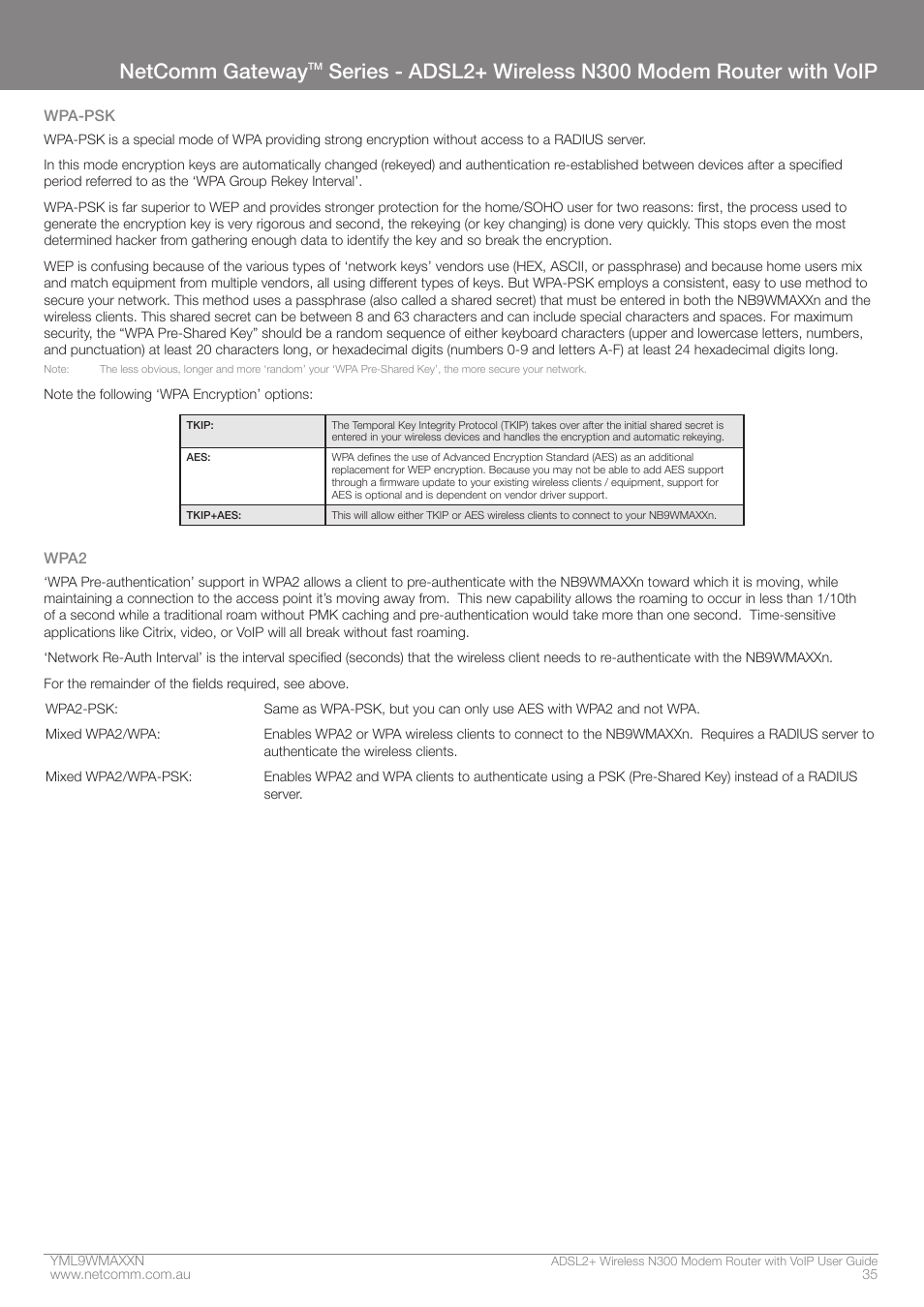 Netcomm gateway | NetComm N300 User Manual | Page 35 / 65