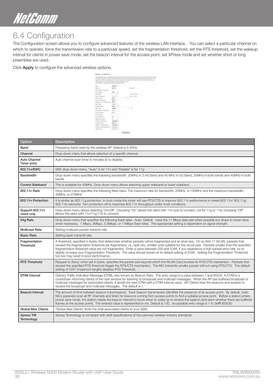 4 configuration | NetComm N300 User Manual | Page 36 / 65