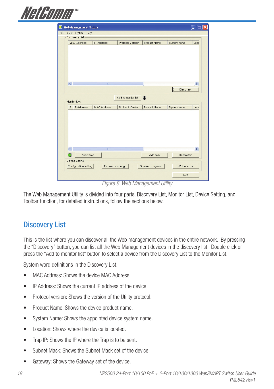 Discovery list | NetComm NP2500 User Manual | Page 18 / 46
