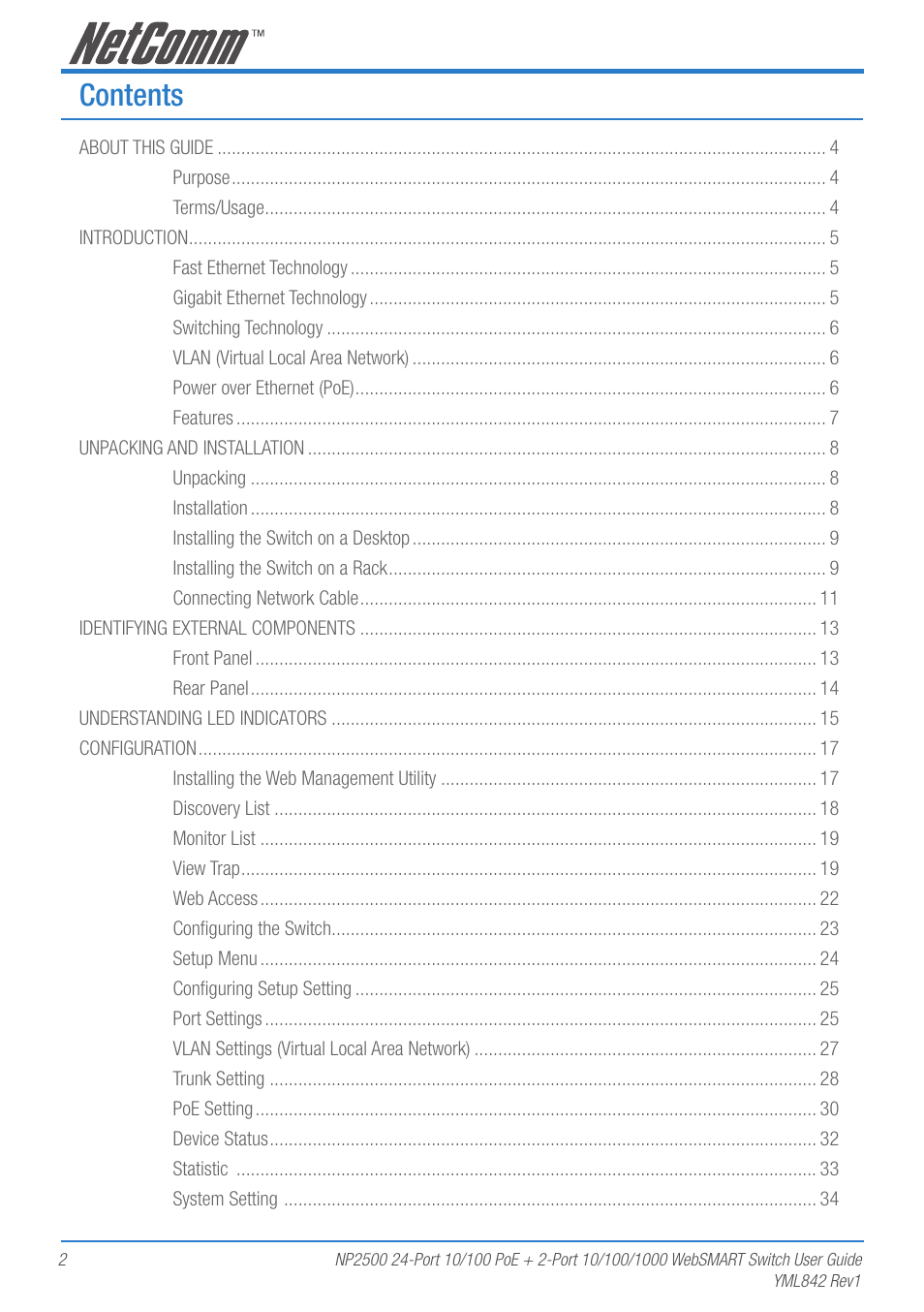 NetComm NP2500 User Manual | Page 2 / 46