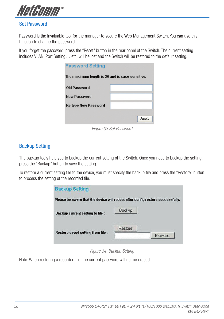 NetComm NP2500 User Manual | Page 36 / 46
