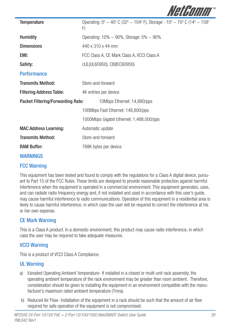 NetComm NP2500 User Manual | Page 39 / 46
