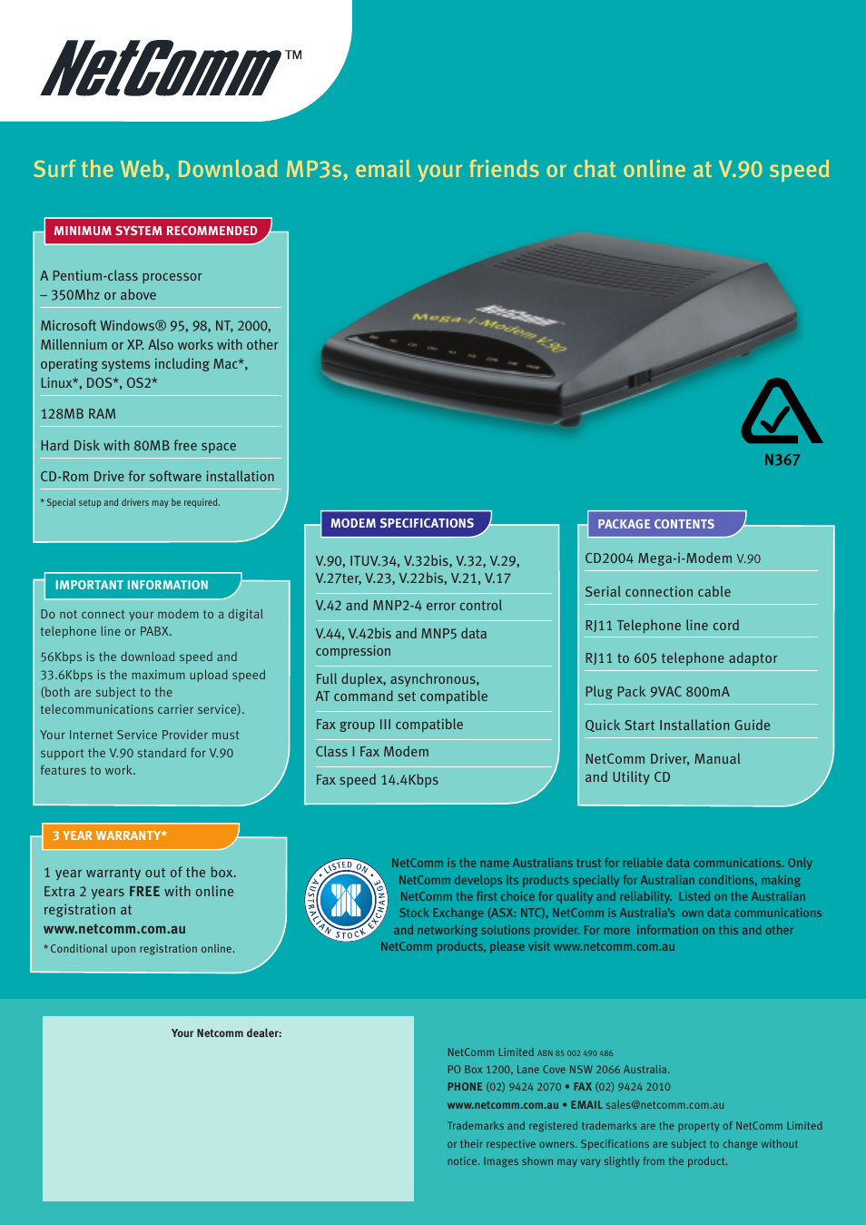 NetComm CD 2004 User Manual | Page 2 / 2