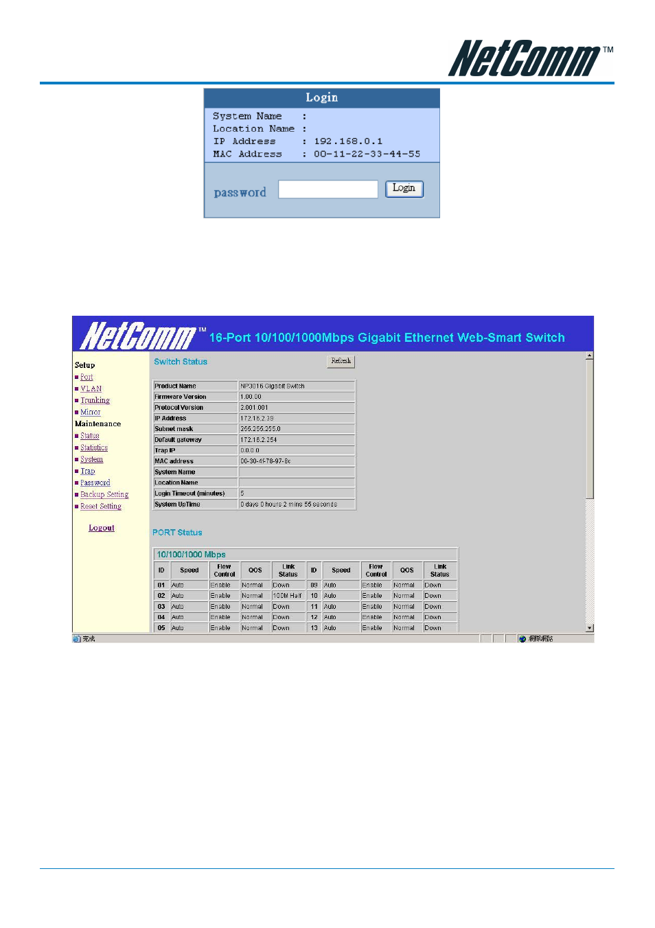 Main menu | NetComm NP3024 User Manual | Page 23 / 44