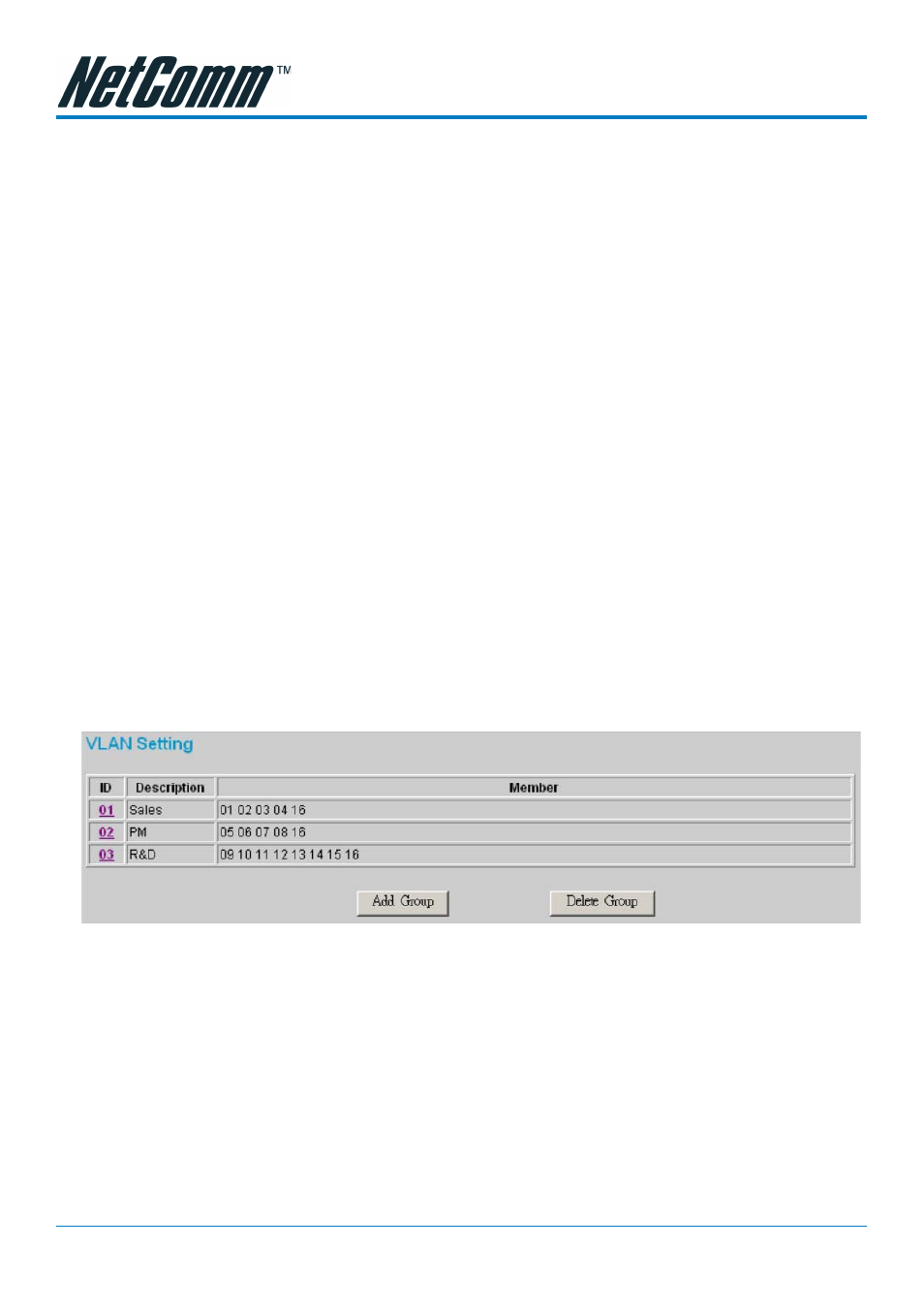 Vlan settings (virtual local area network) | NetComm NP3024 User Manual | Page 26 / 44
