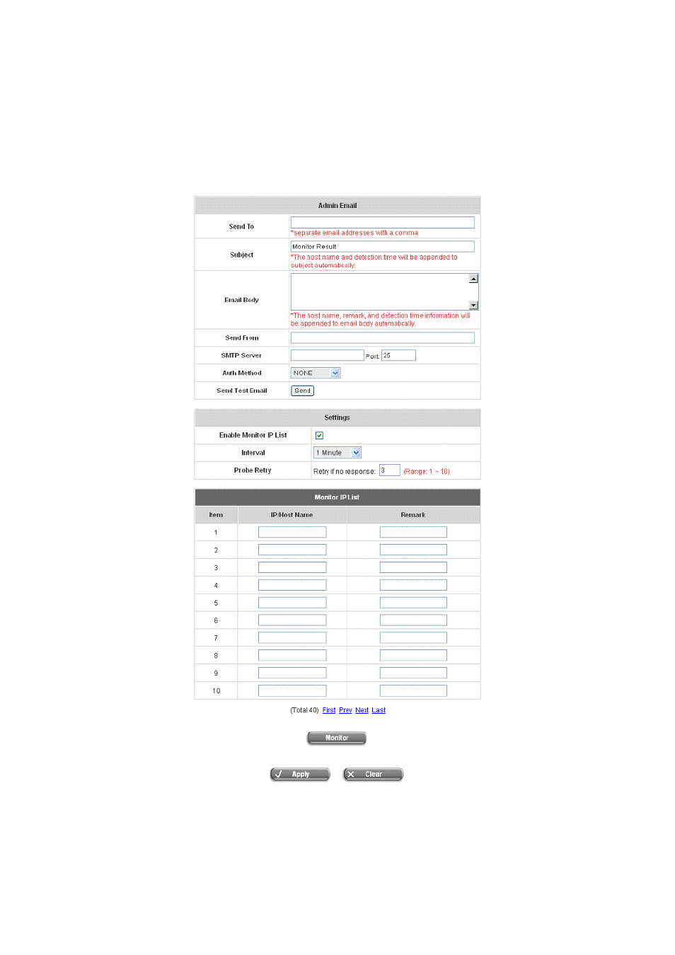 Monitor ip list | NetComm HS1100 User Manual | Page 111 / 212