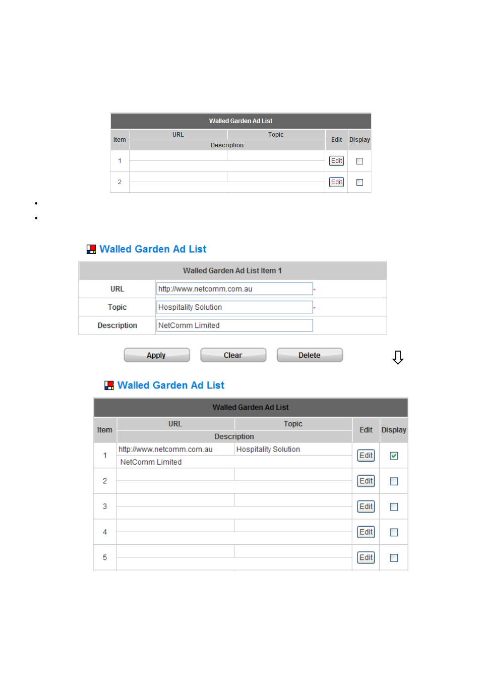 Walled garden ad list | NetComm HS1100 User Manual | Page 114 / 212