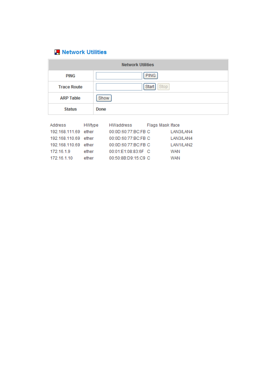 Network utilities | NetComm HS1100 User Manual | Page 119 / 212