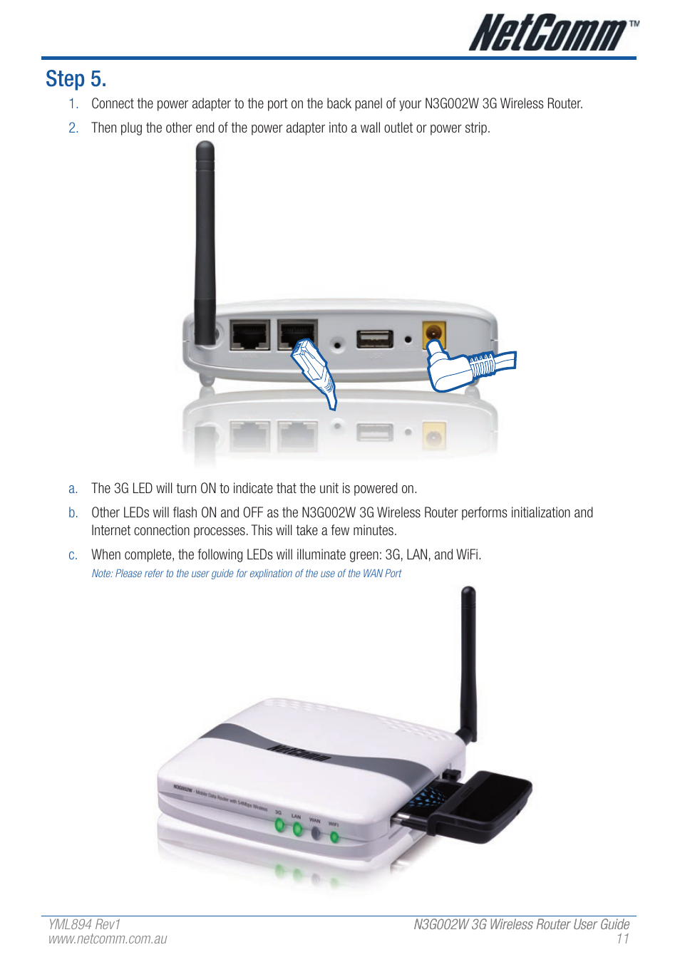 Step 5 | NetComm N3G002W User Manual | Page 11 / 72