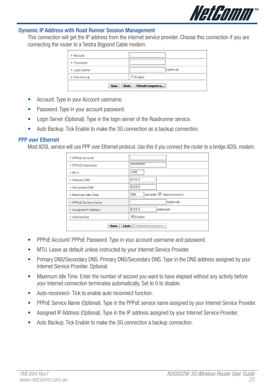 NetComm N3G002W User Manual | Page 25 / 72