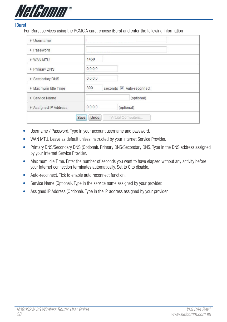 NetComm N3G002W User Manual | Page 28 / 72